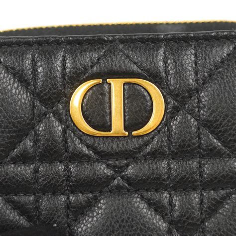 Dior Caro Scarlet Wallet Black Supple Cannage 